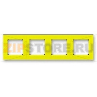 Рамка четырехместная, жёлтый/дымчатый чёрный ABB 2CHH015040A6064