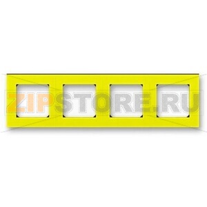 Рамка четырехместная, жёлтый/дымчатый чёрный ABB 2CHH015040A6064 