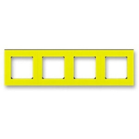 Рамка четырехместная, жёлтый/дымчатый чёрный ABB 2CHH015040A6064