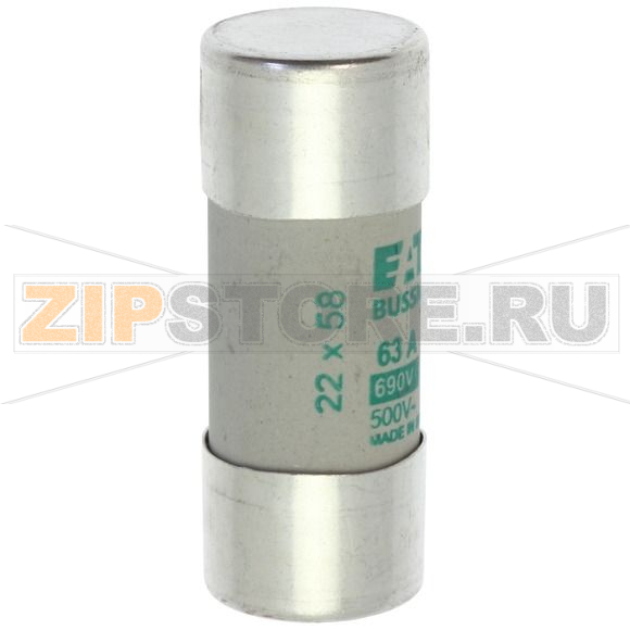 Предохранитель, 63 A, AC 690 В, 80 кА, 22x58 мм, aM, IEC Eaton CYLINDRICAL FUSE 22x58 63A AM 69 