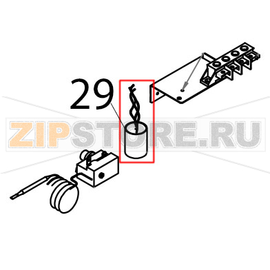 Filtro antidisturbo 0.1 μF - 250 V Tecnoeka KF 965 Filtro antidisturbo 0.1 μF - 250 V Tecnoeka KF 965Запчасть на деталировке под номером: 29