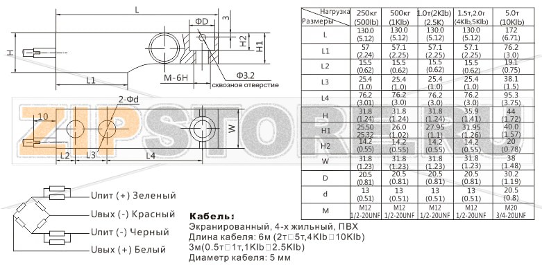 Тензодатчик Zemic BM8H-C3-1.0t-3B Тензометрический датчик веса балочный на сдвиг Zemic BM8H-C3-1.0t-3BНагрузка: 1.0t  Материал исполнения:нержавеющая сталь Класс защиты: IP68
