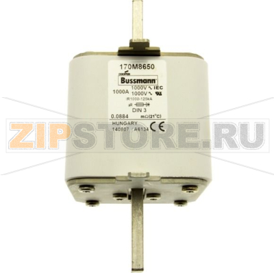 Предохранитель, 1000 A, AC 1000 В, DIN 3, 90x75x150 мм, aR, DIN, IEC Eaton FUSE 1000A 1000V DIN 