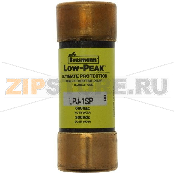 Предохранитель, 1 A, AC 600 В, 300 кА, 21x57 мм, J, UL, с задержкой Eaton LOW PEAK CLASS J T/D 