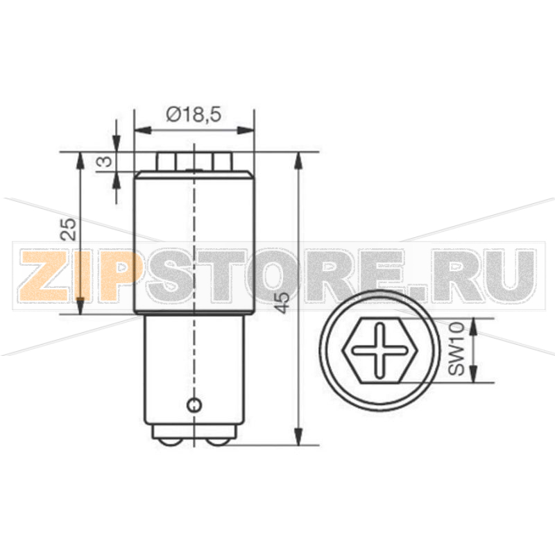 Лампа светодиодная 24 В/DC, 24 В/AC, цоколь: BA15d, белая, 19.1 млм Signal-Construct MBRD150864 