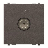 Механизм ТВ розетки, двухмодульный, антрацитовый ABB 2CLA225070N1801