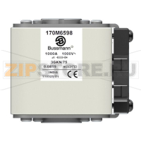 Предохранитель, 1000 A, AC 1000 В, 100 кА, size 3, 76x92x76 мм, aR, IEC UL Eaton FUSE 1000A 10