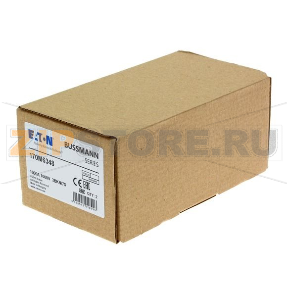 Предохранитель, 1000 A, AC 1000 В, 100 кА, size 3, 76x92x76 мм, aR, IEC UL Eaton FUSE 1000A 10 