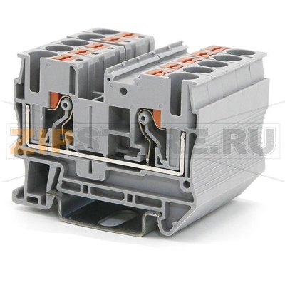 Клемма проходная Push-in, серая CHIKU RPV 6 