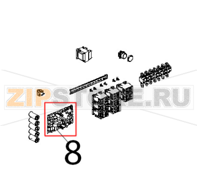 Scheda potenza forni C.T. B.T. Unox XVC 1005P Scheda potenza forni C.T. B.T. Unox XVC 1005PЗапчасть на деталировке под номером: 8
