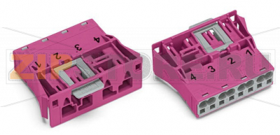 Защелкивающийся штекер; 4-пол.; Код. B; 4,00 mm; розовые Wago 770-794 Protected against mismating and maintenance-freePush-in CAGE CLAMP® spring pressure connection technology allows solid conductors to be simply pushed into a unit.Two wire connections per pole for loops or bridgesAdditional variable coding is possible.Components can be clearly printed on and color-coded to meet custom requirements....