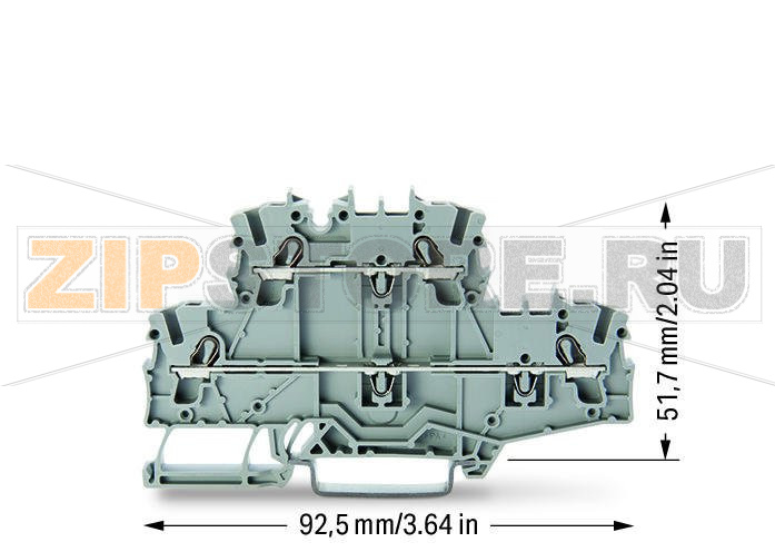 Двухуровневые клеммы; Проходные / проходные клеммы; L/L; без нанесения маркировки; подходят для исполнений Ex e II; для DIN-рейки 35 x 15 и 35 x 7,5; 2,5 мм; Push-in CAGE CLAMP®; 2,50 mm; серые Wago 2002-2701 