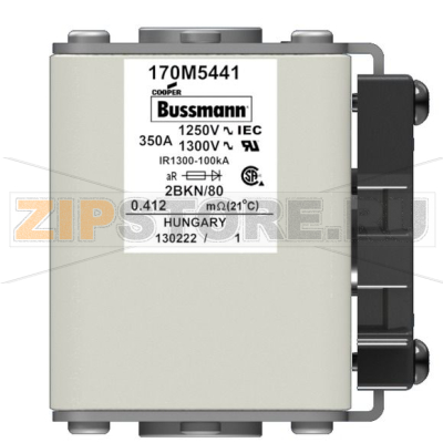 Предохранитель, 350 A, AC 1250 В, 100 кА, size 2, 61x77x81 мм, aR, IEC UL Eaton FUSE 350A 1250 