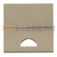 Клавиша одноклавишного двухмодульного выключателя/переключателя/кнопки с окном для шильдика с символом, шампань ABB 2CLA220190N1901