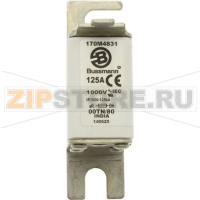 Предохранитель, 100 A, AC 1000 В, 125 кА, size 00, 30x47x98 мм, aR, DIN, IEC Eaton FUSE 100A 10