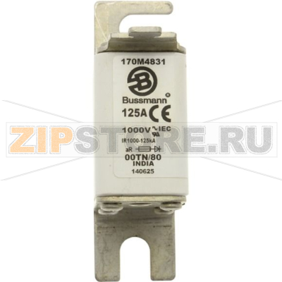 Предохранитель, 100 A, AC 1000 В, 125 кА, size 00, 30x47x98 мм, aR, DIN, IEC Eaton FUSE 100A 10 