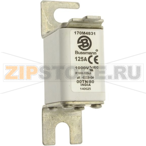 Предохранитель, 100 A, AC 1000 В, 125 кА, size 00, 30x47x98 мм, aR, DIN, IEC Eaton FUSE 100A 10 