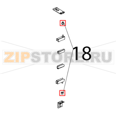 Boccola per CR045-46, 12x8.5, Di=5.3, AISI304 Unox XL 195 Boccola per CR045-46, 12x8.5, Di=5.3, AISI304 Unox XL 195Запчасть на деталировке под номером: 18