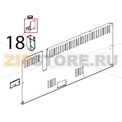 Coperchio camino inox Unox XBC 404 Coperchio camino inox Unox XBC 404Запчасть на деталировке под номером: 18