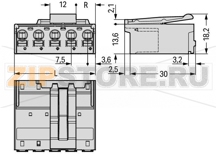 1-проводная вилка; Зажимная планка; 2,5 мм; Шаг контактов 7,5 мм; 5-пол.; 2,50 mm; светло-серые Wago 2092-3525/002-000 Универсальное соединение для всех типов проводниковПростой монтаж одножильных проводников и многожильных проводников с наконечником путем вставкиПростая в использовании конструкция не требует применения специальных инструментовТестирование параллельно вводу проводника - штыревой контактДля соединений "провод-провод" и "плата-провод"Встроенный рычаг для размыкания...