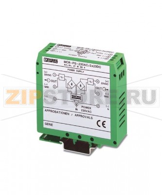 Источник питания с фиксированным выходным напряжением Phoenix Contact MCR-PS-230AC/2X20DC вход 230 В перемен. тока, выход 2 х 20 В постоян. тока / 2 х 25 мА.Минимальный заказ: 1 шт.Упаковка: 1 шт.