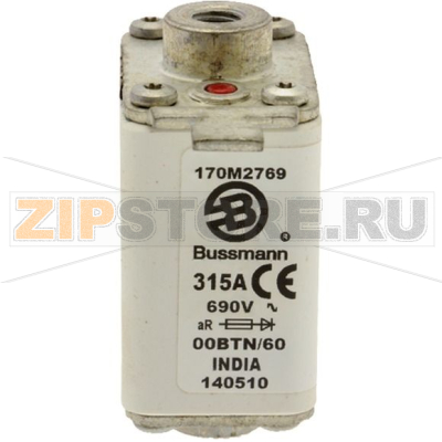 Предохранитель, 315 A, AC 690 В, 200 кА, size 00, 30x62x64 мм, aR, IEC Eaton FUSE 315A 690V 00B 