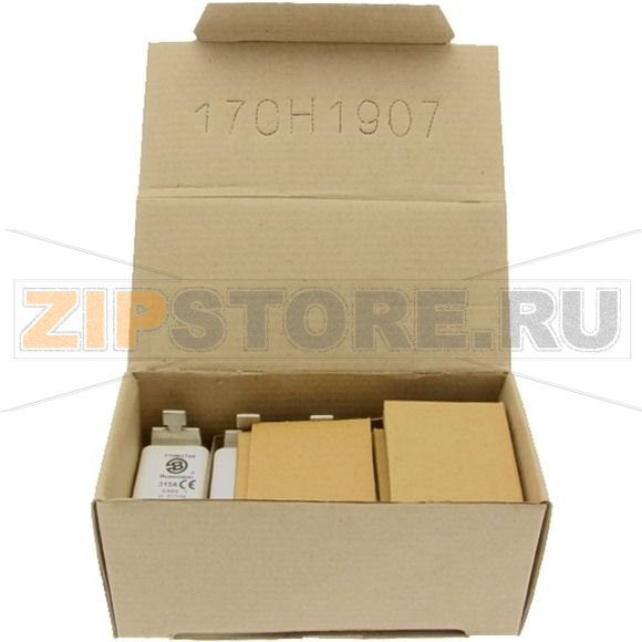 Предохранитель, 315 A, AC 690 В, 200 кА, size 00, 30x62x64 мм, aR, IEC Eaton FUSE 315A 690V 00B 