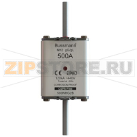 Предохранитель, 500 A, AC 440 В, 120 кА, NH2, gL/gG, IEC Eaton NH FUSE 500A 500V GG/GL SIZE 2