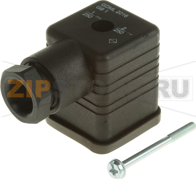 Разъем соленоидный 18 мм, 250 В, 2P+E, DIN 43650 A, 3 контакта, прямой Hirschmann GDML 2016 GB 1 black 