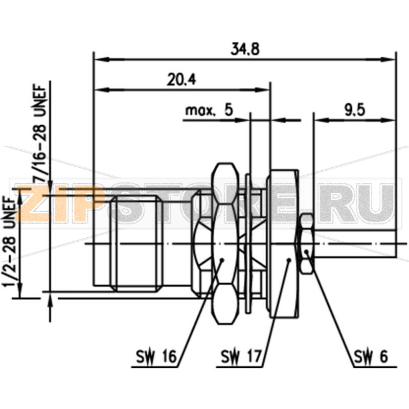 Разъем TNC, 75 Ом, 1 шт Telegärtner J01013B0008 