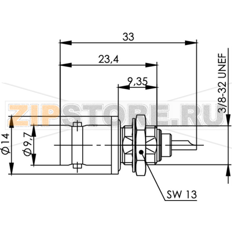 Разъем BNC, 75 Ом, 1 шт Telegärtner J01003A1221 