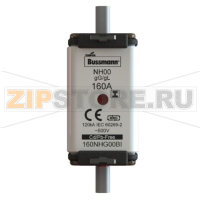 Предохранитель, 160 A, AC 500 В, 120 кА, NH00, gL/gG, IEC Eaton NH FUSE 160A 500V GL/GG SIZE 00