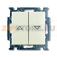 Выключатель двухклавишный, однополюсный, шале-белый ABB 2CKA001012A2186