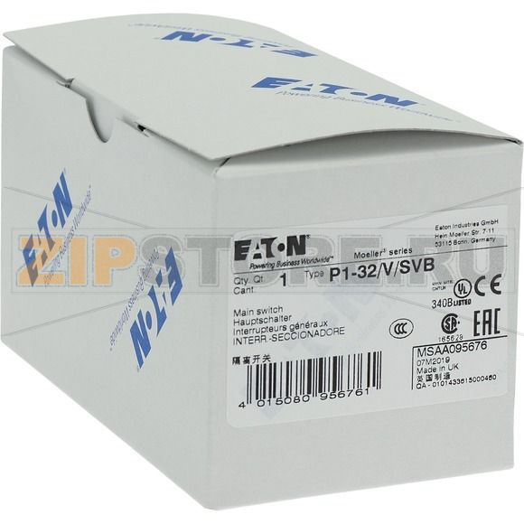 Выключатели главные, P1, 32 A, 3-полюсн Eaton P1-32/V/SVB 