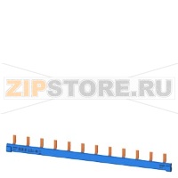 Компактная Pin шина, 10mm2 N (синий) 12x авт.выкл. 1/N 1-пол. защ.от прикосн. синий 12 мод. фикс.длины Siemens 5ST3687-0
