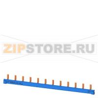 Компактная Pin шина, 10mm2 N (синий) 12x авт.выкл. 1/N 1-пол. защ.от прикосн. синий 12 мод. фикс.длины Siemens 5ST3687-0