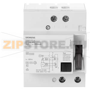 УЗО ТИП B УСТАН.ГЛУБИНА=70MM 16A 2-ПОЛ. IFN 300MA 400V 2МОД. ЗАДЕРЖКА ПО ВРЕМЕНИ Siemens 5SM3621-4 