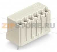 Розетка под пайку THT; 0.4 x 0.9 mm solder pin; прямые; Шаг контактов 3,5 мм; 2-пол.; светло-серые Wago 2091-1302