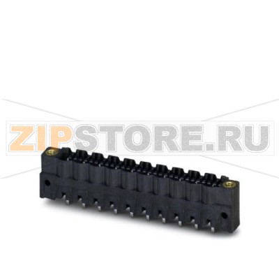 Ответная часть разъема Phoenix Contact CCV 2,5/10-GF-5,08 P26THR Номинальный ток: 12 А, Расчетное напряжение (III/2): 320 В, Полюсов: 10, Размер шага: 5,08 мм, Цвет: черный, Поверхность контакта: олово, Монтаж: SMD/THT/THR, Информация для пользователя и рекомендации по проектированию процесса технологии сквозного печатного монтажа находится на сайте: http://www.combicon.com.Минимальный заказ: 50 шт.Упаковка: 50 шт.