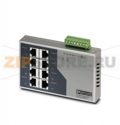 Коммутатор Ethernet Phoenix Contact FL SWITCH SF 8TX 8 портов TP-RJ45, автоопределение скорости передачи данных - 10 или 100 Мбит/с (RJ45), функция Autocrossing.Минимальный заказ: 1 шт.Упаковка: 1 шт.