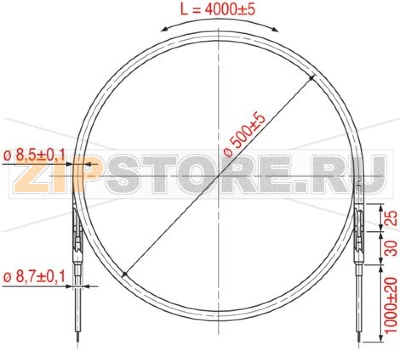НАГРЕВАТЕЛЬНЫЙ ЭЛЕМЕНТ В ОБОЛОЧКЕ  RSV-400 1500 ВТ 230 В 