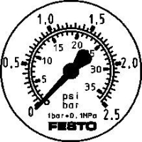 Манометр фланцевый Festo FMA-63-2,5-1/4-EN