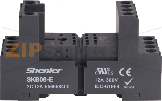 Розетка для 2 контактных реле RKE RKF, 12A Shenler SKB08-E 