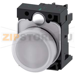 СВЕТОВОЙ ИНДИКАТОР, 22MM, КРУГЛЫЙ, ПЛАСТИК, БЕЛЫЙ МАТОВЫЙ РАССЕИВАТЕЛЬ, С ДЕРЖАТЕЛЕМ, МОДУЛЬ ПОДСВЕТКИ С ИНТЕГРИРОВАННЫМ СВЕТОДИОДОМ 110V AC, ВИНТОВЫЕ КЛЕММЫ, С ГРАВИРОВКОЙ ЛАЗЕРОМ, SYMBOL NUMBER ACC. TO, ISO7000 OR IEC60417 Siemens 3SU1103-6AA60-1AA0-Z&amp;n 