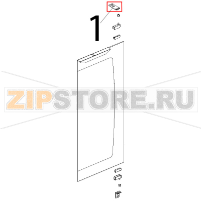 Staffa inox superiore porta Unox XL 135 Staffa inox superiore porta Unox XL 135Запчасть на деталировке под номером: 1