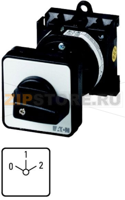 Переключатель, контакты: 6, 20 A, панель: 0-1-2, 60°, с фиксацией Eaton T0-3-8451/Z 