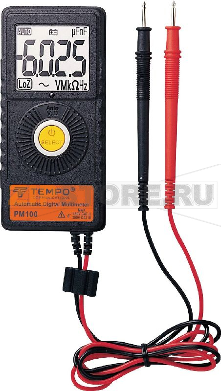 Мультиметр цифровой, CAT III 300 В, 6000 точек Tempo Communications PM100 