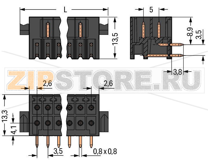 MCS MINI HD Вилка THT, 2-рядн.; 0.8 x 0.8 mm solder pin; угловые; 100% защита от неправильного подсоединения; Рычаги; Шаг контактов 3,5 мм; 2 x 10-полюсов; черные Wago 713-1430/037-000 Корпус вилок отливается из изоляционного материала, пригодного для пайки оплавлением припоя без использования свинцаРазделенные разъемы выводов предотвращают повреждения и обеспечивают вилкам защиту от касания в неподсоединенном состоянии100% защита от неправильного подсоединенияВозможны варианты кодировки...