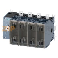 ПРЕДОХРАНИТЕЛЬНЫЙ ВЫКЛЮЧАТЕЛЬ-РАЗЪЕДИНИТЕЛЬ 250A, ТИПОРАЗМЕР 3, 4-ПОЛ FOR LV HRC ПРЕДОХРАНИТЕЛЬ ТИПОРАЗМЕР 0 И 1 ПЕРЕДН.УПРАВЛЕНИЕ СЛЕВА БАЗОВЫЙ БЛОК БЕЗ РУЧКИ ПЛОСКИЕ КЛЕММЫ Siemens 3KF3425-0LF11