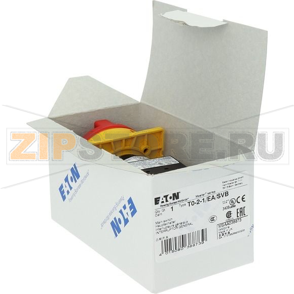 Выключатели главные, T0, 20 A, 2 модуль, 3-полюсн Eaton T0-2-1/EA/SVB 